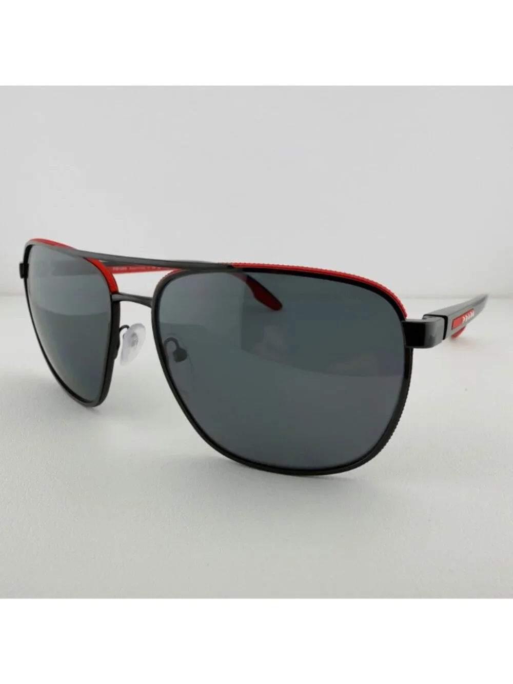 Prada SPS50YS 19G 02G Sunglasses Black Red Aviator 62 16 145 3P READ